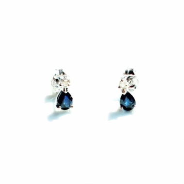 Sapphire with Diamond studs