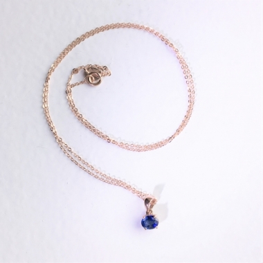 Sapphire-pkin necklace